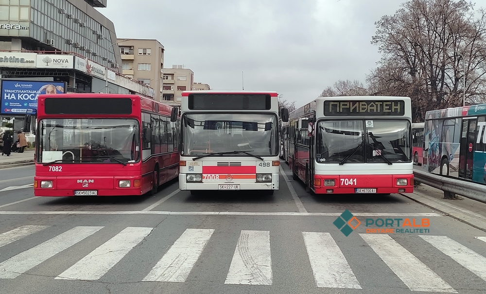 Bllokada e autobusëve privat në Shkup, foto: Suad Bajrami/Portalb.mk