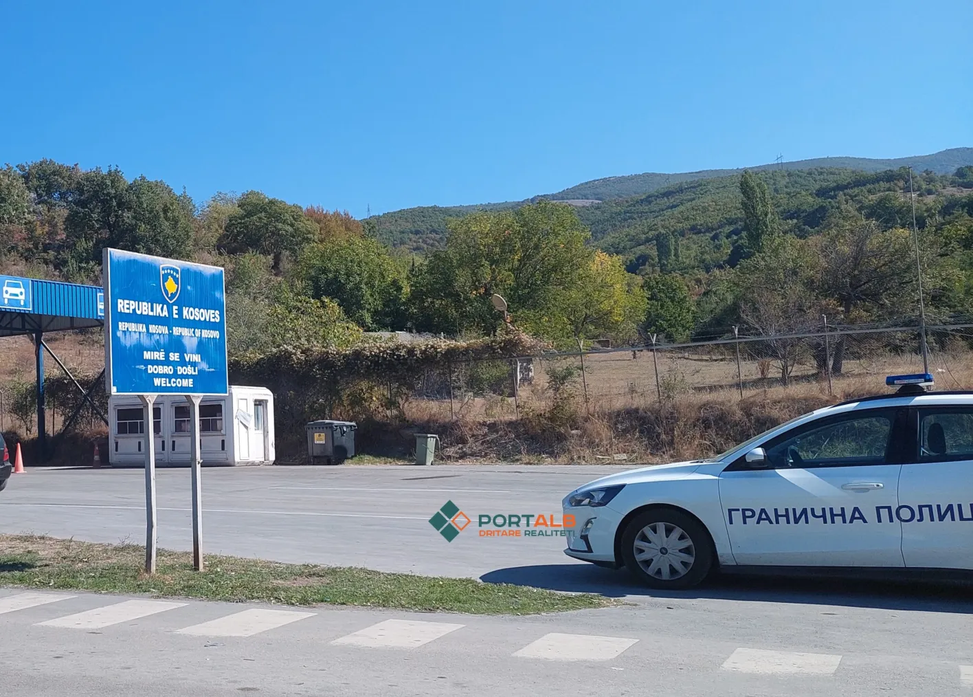 Kufiri ndërmjet Maqedonisë së Veriut dhe Kosovës në Bllacë. Foto nga Faton Curri - Portalb.mk