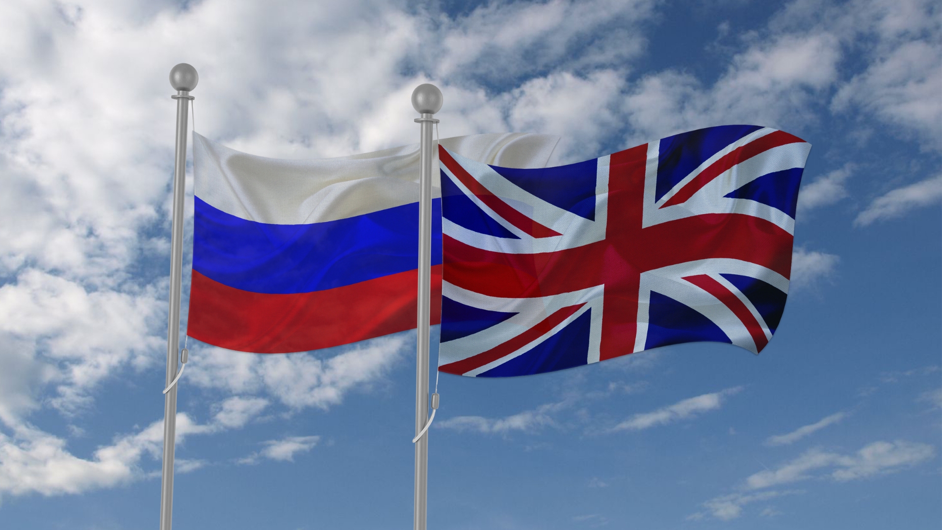 Flamuri i Rusisë dhe i Britanisë së Madhe. Foto: Btgbtg në Canva