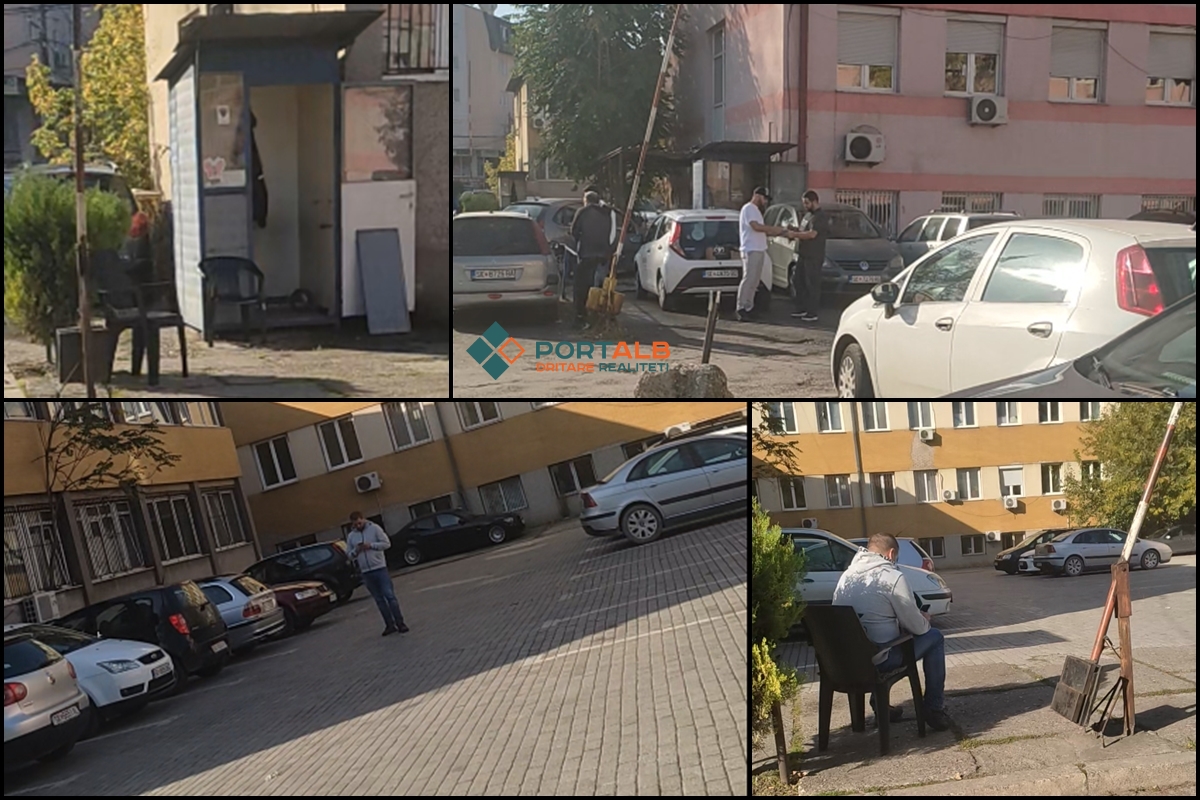 Parkingu ilegal mbrapa Poliklinikës "Bit Pazar" vazhdon të punojë, pavarësisht padive penale të Policisë. Foto: Portalb.mk