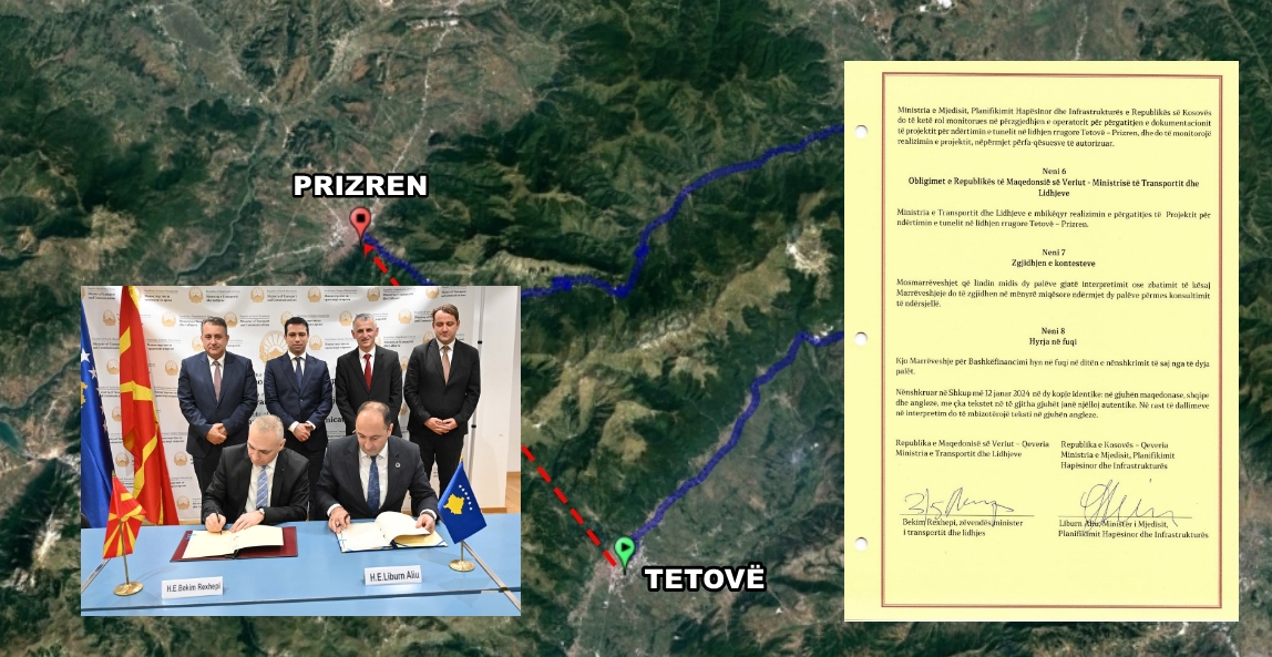 Marrëveshja e Bashkëfinancimit për Hartimin e Projektit për Ndërtimin e Tunelit në Rrugën Tetovë-Prizren