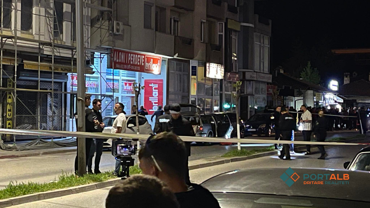 Të shtëna me armë në rrugën 'Ilindenska' në Tetovë (11.04.2024). Foto: Portalb.mk