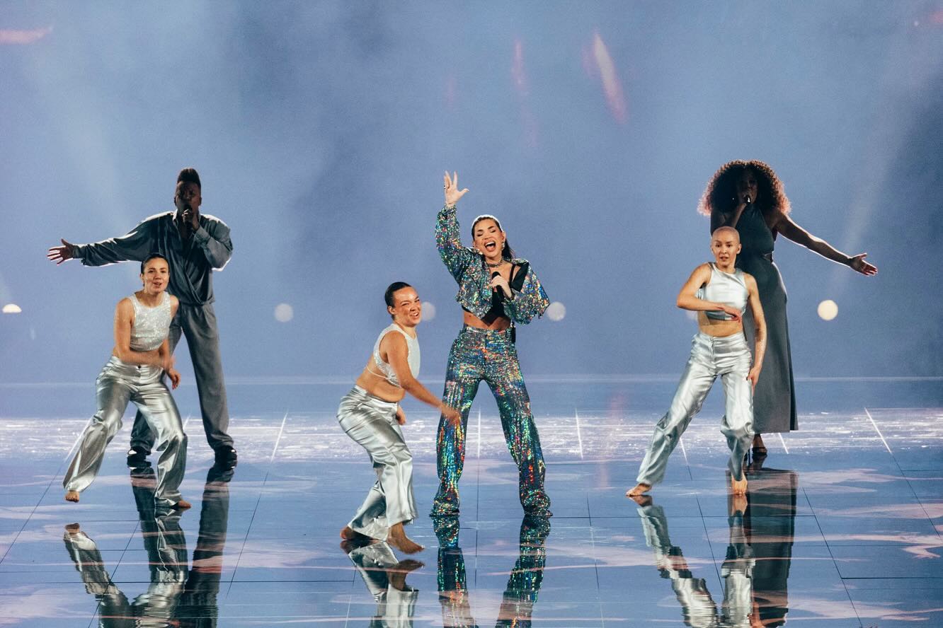 Besa Kokëdhima në prova në Eurovizion. Foto: Eurovision Albania (Facebook)