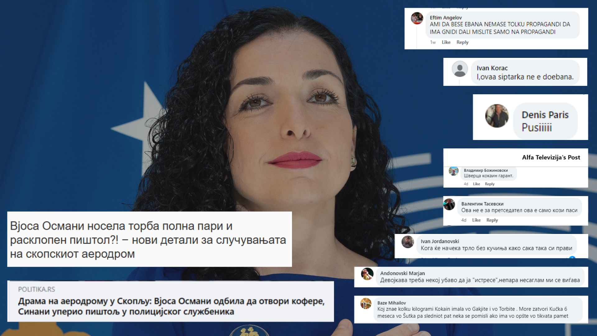 Foto ilustrim: Vjosa Osmani dhe komentet e titujt e mediave