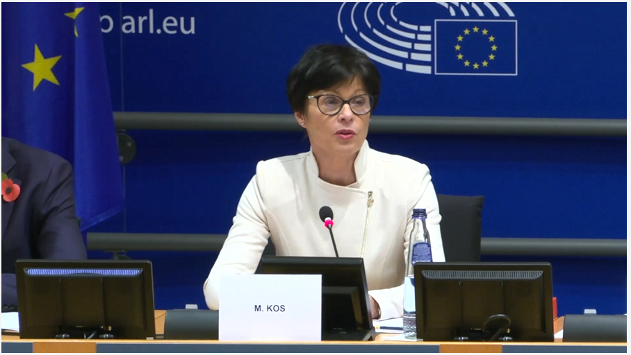 Marta Kos, foto nga video e Parlamentit Evropian